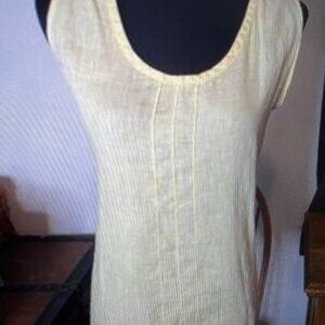 - FLAX Lightweight 100% Linen Sleeveless Yellow Top